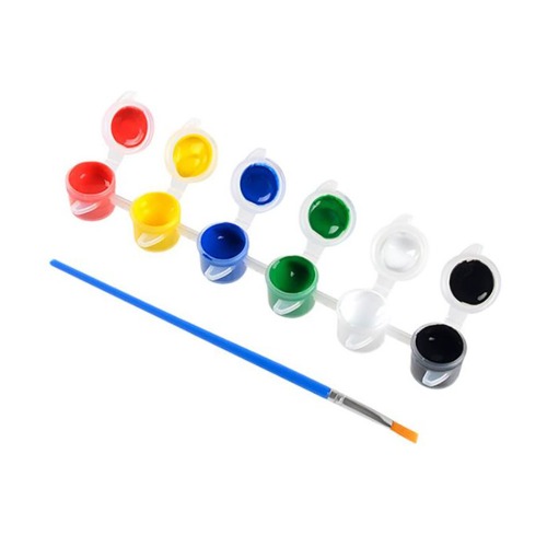 노리프렌즈 만들기재료 - 아크릴물감 3ml 6색상 붓세트 채색도구 색칠용품 공예 재료