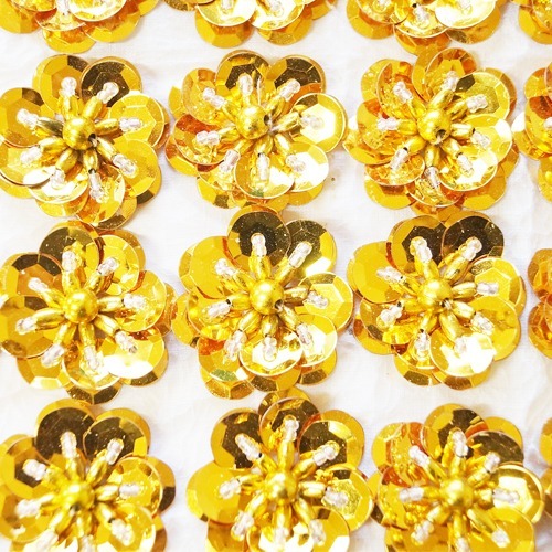 노리프렌즈 만들기재료 - 스팽글 스팡클(입체꽃)금색-대100개