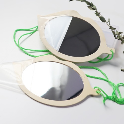 노리프렌즈 만들기재료 - 아크릴안전거울 목걸이형 나뭇잎 대형 하늘보기거울