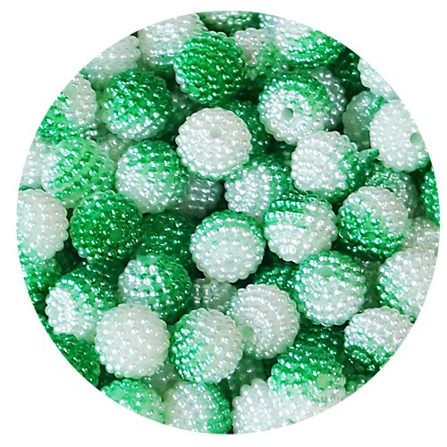 노리프렌즈 만들기재료 - 오도독 진주구슬 2톤 초록흰색 1cm 약100g