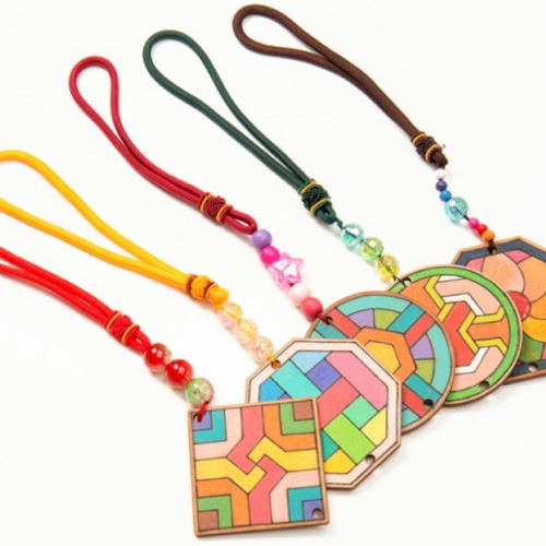 노리프렌즈 만들기재료 - 전통만들기 우드팬던트 스트랩꾸미기 외국인선물 매듭공예 미술재료