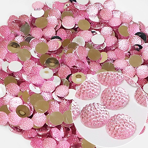 노리프렌즈 만들기재료 - 단면비즈 볼록원형분홍  약1000개