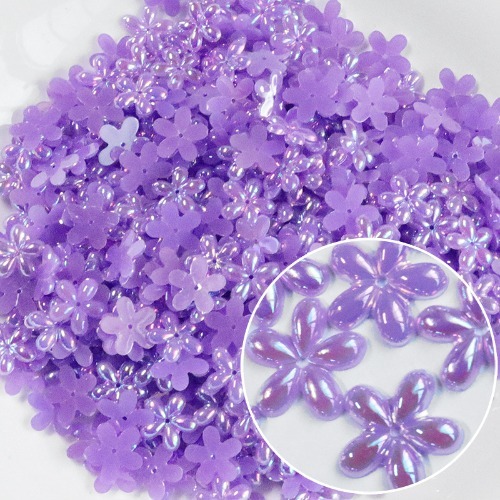 노리프렌즈 만들기재료 - 단면비즈 파스텔방울꽃 보라 약1000개