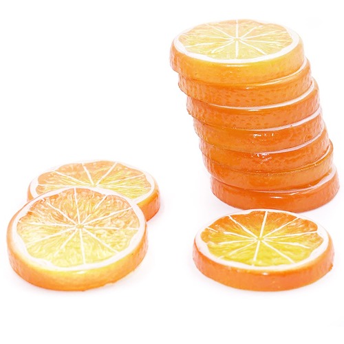 노리프렌즈 만들기재료 - 데코파츠 오렌지슬라이스 10개 데코덴 장식 재료