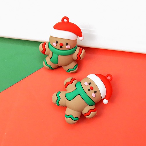 노리프렌즈 만들기재료 - 데코파츠 크리스마스 산타쿠키맨 10개 데코덴 장식 재료