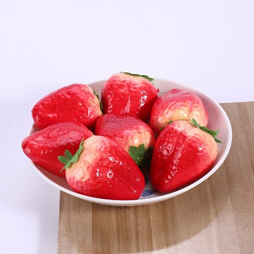 노리프렌즈 만들기재료 - 딸기 모형 약7.5X6cm 10개 장식소품 공예 재료