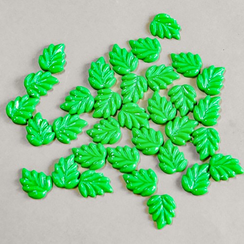 노리프렌즈 만들기재료 - 데코파츠 초록나뭇잎 10개 데코덴 장식 재료