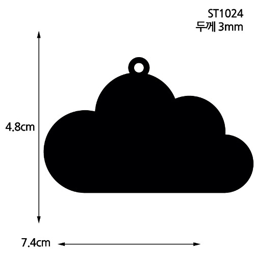 노리프렌즈 만들기재료 - 아크릴판 블랙 구름 10개 자개공예 부자재