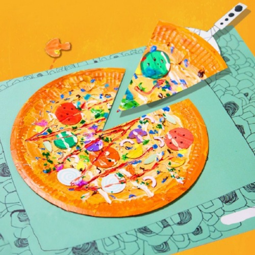 노리프렌즈 만들기재료 - 피자꾸미기 1인용 그림그리기 미술놀이 만들기키트