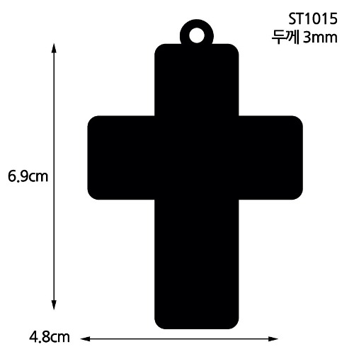 노리프렌즈 만들기재료 - 아크릴판 블랙 십자가 10개 자개공예 부자재