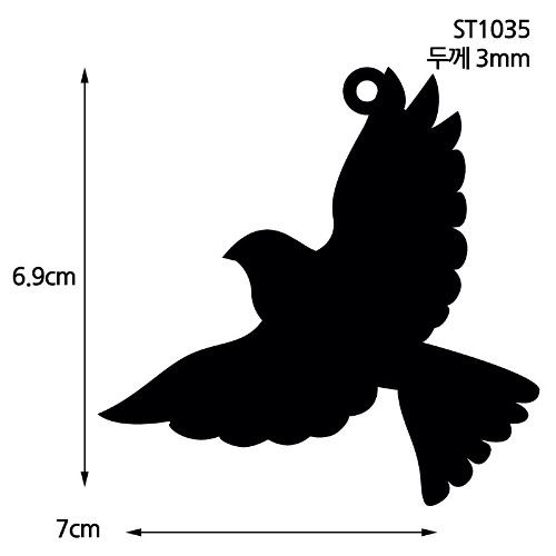 노리프렌즈 만들기재료 - 아크릴판 블랙 비둘기 10개 자개공예 부자재