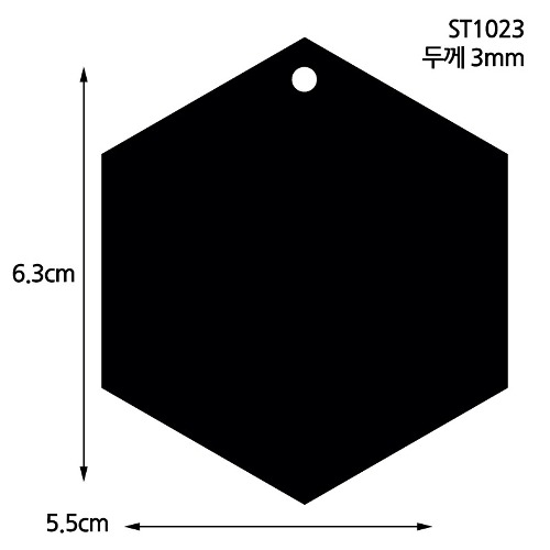노리프렌즈 만들기재료 - 아크릴판 블랙 육각 10개 자개공예 부자재