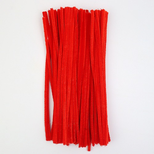 노리프렌즈 만들기재료 - 보송가는줄모루 빨강 30cm 100줄 공예재료