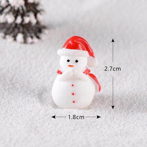 노리프렌즈 만들기재료 - 미니어처 크리스마스 입 가린 눈사람 1.8*2.7cm