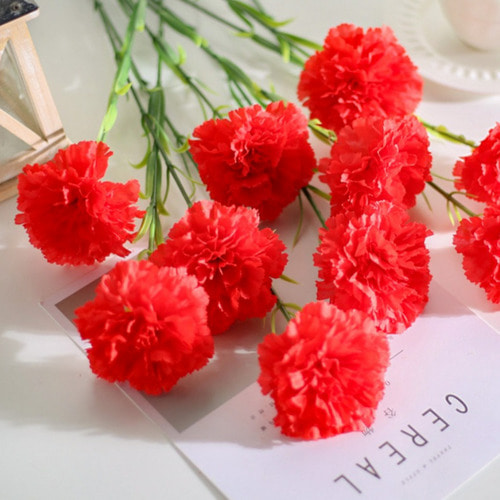 조화 카네이션 빨강 20송이 시들지않는꽃 미술재료